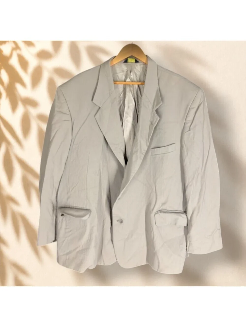 Ferracci Blazer Men 50 Gray Button Up Collared Long Sleeve Pockets Classic
